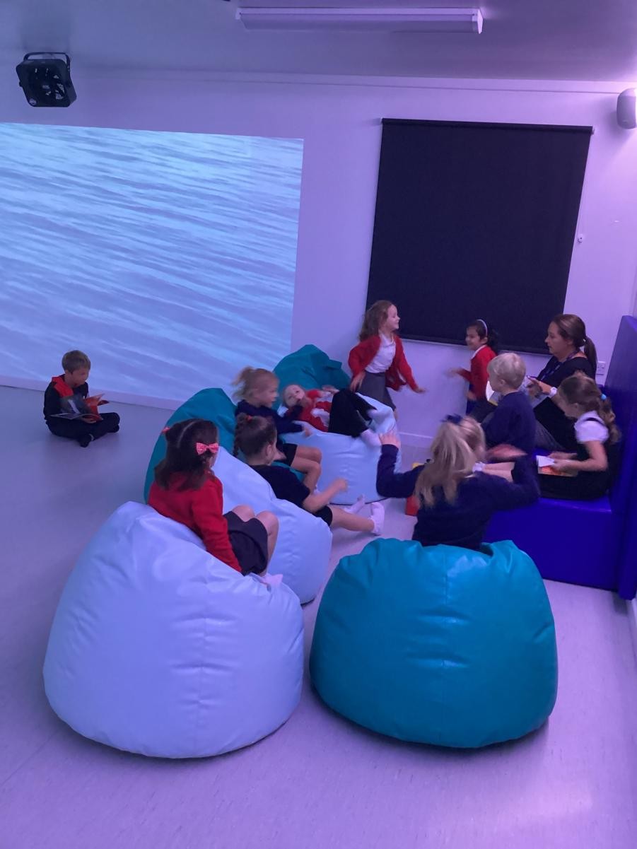 Mrs Ogden read 'Molly Rogers Pirate Girl' while immersed in the sea! 