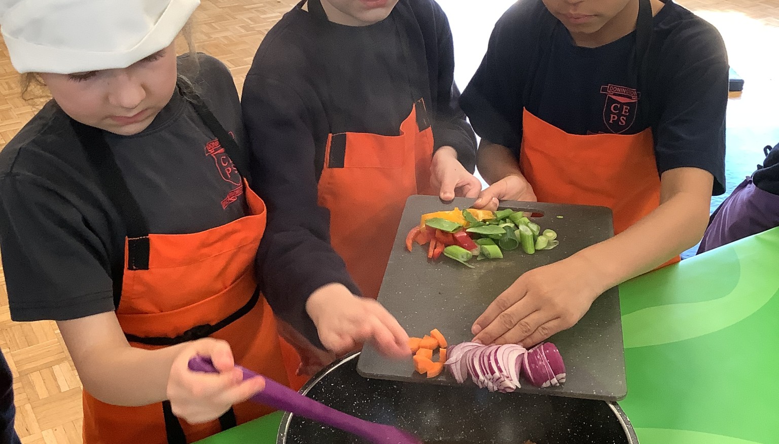 We enjoyed cooking during our Roots to Food experience!