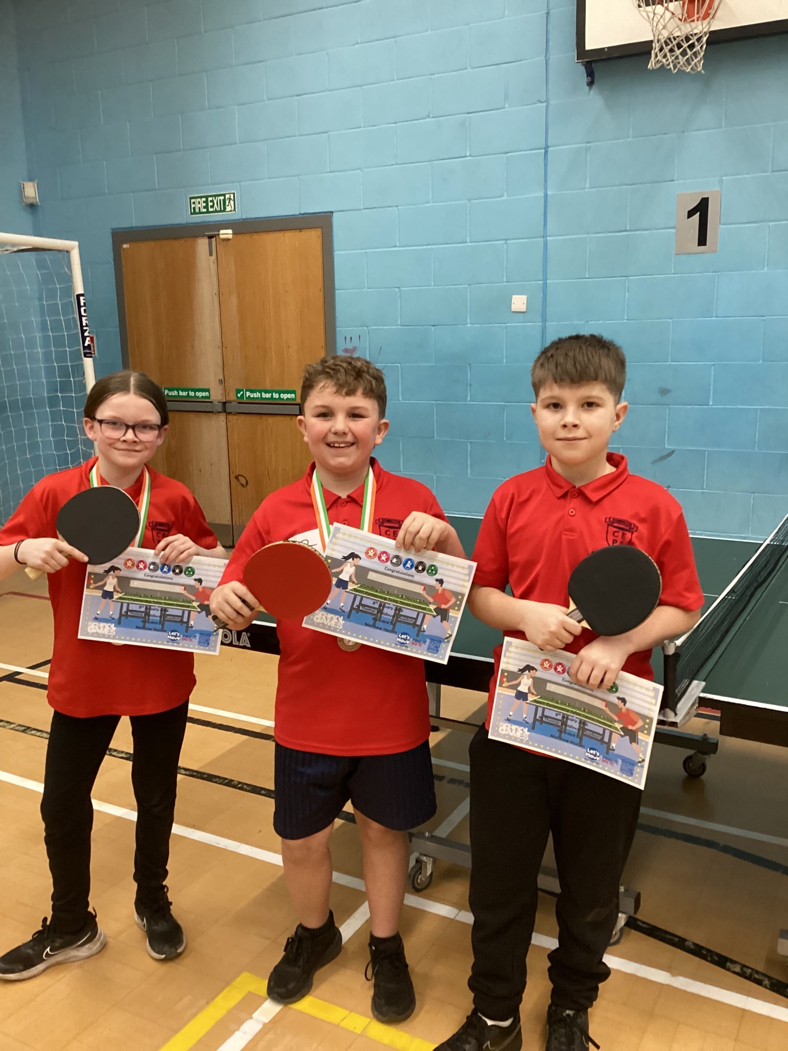 We competed against other schools in table tennis.