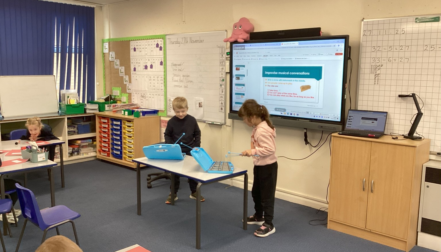 Improvising a musical conversation.