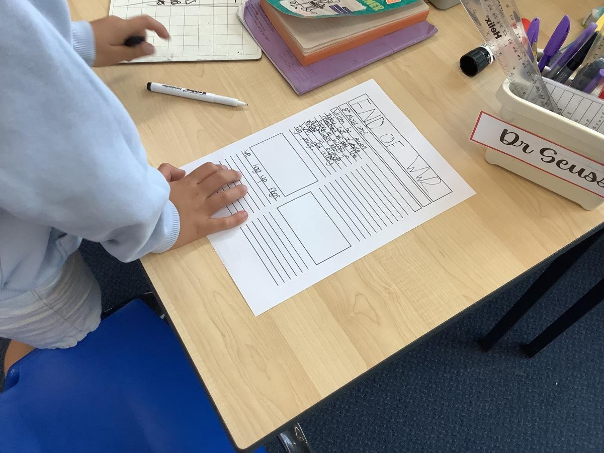 We went back in time to 1945 and wrote newspaper articles about the war ending. We even did a hot seating activity and interviewed each other!