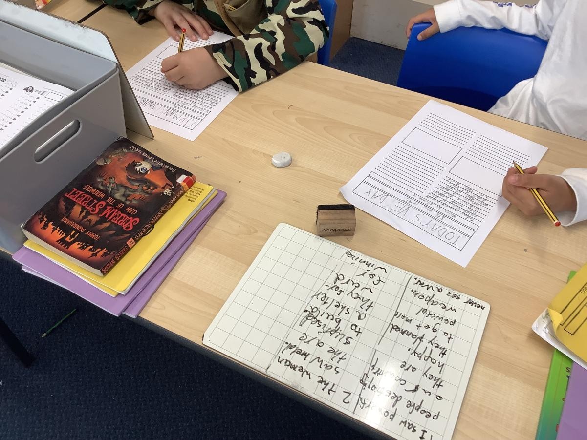 We went back in time to 1945 and wrote newspaper articles about the war ending. We even did a hot seating activity and interviewed each other!
