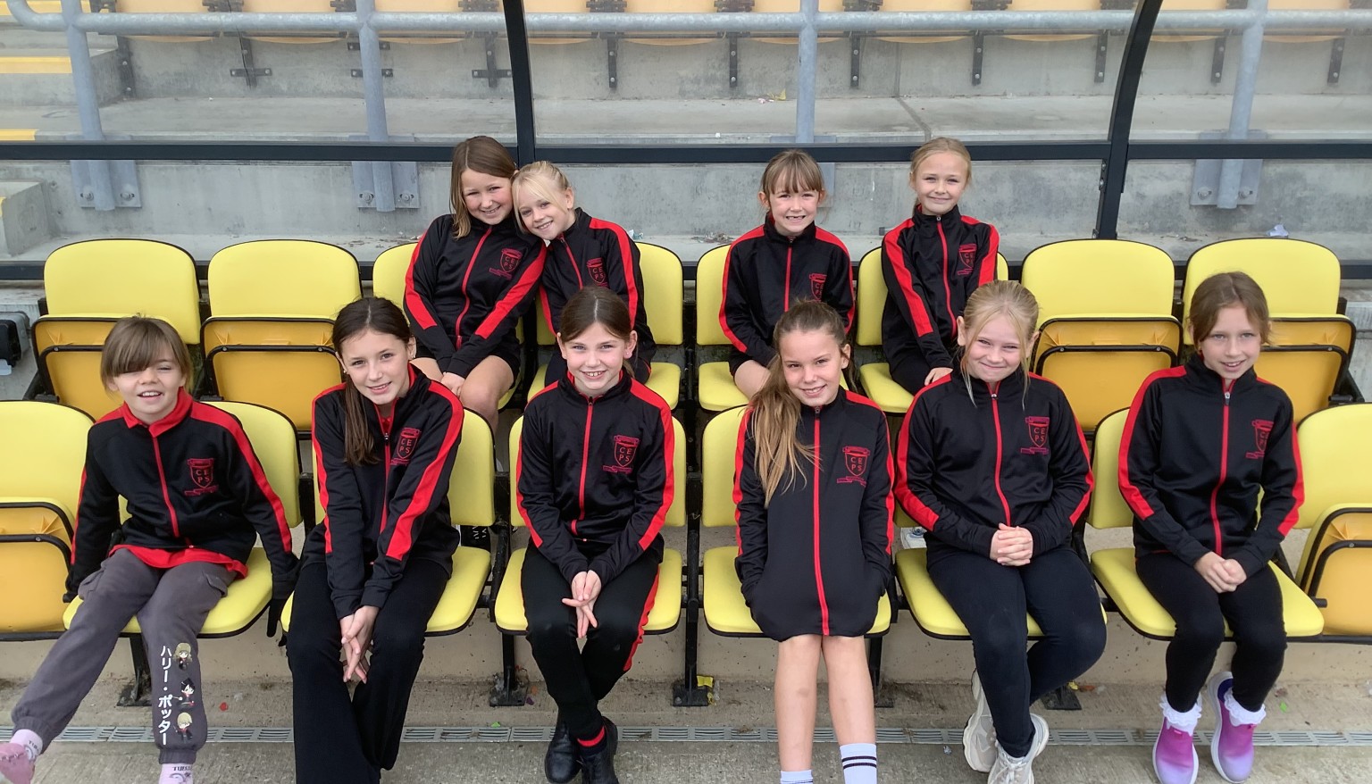 We got the chance to sit in the dugouts.