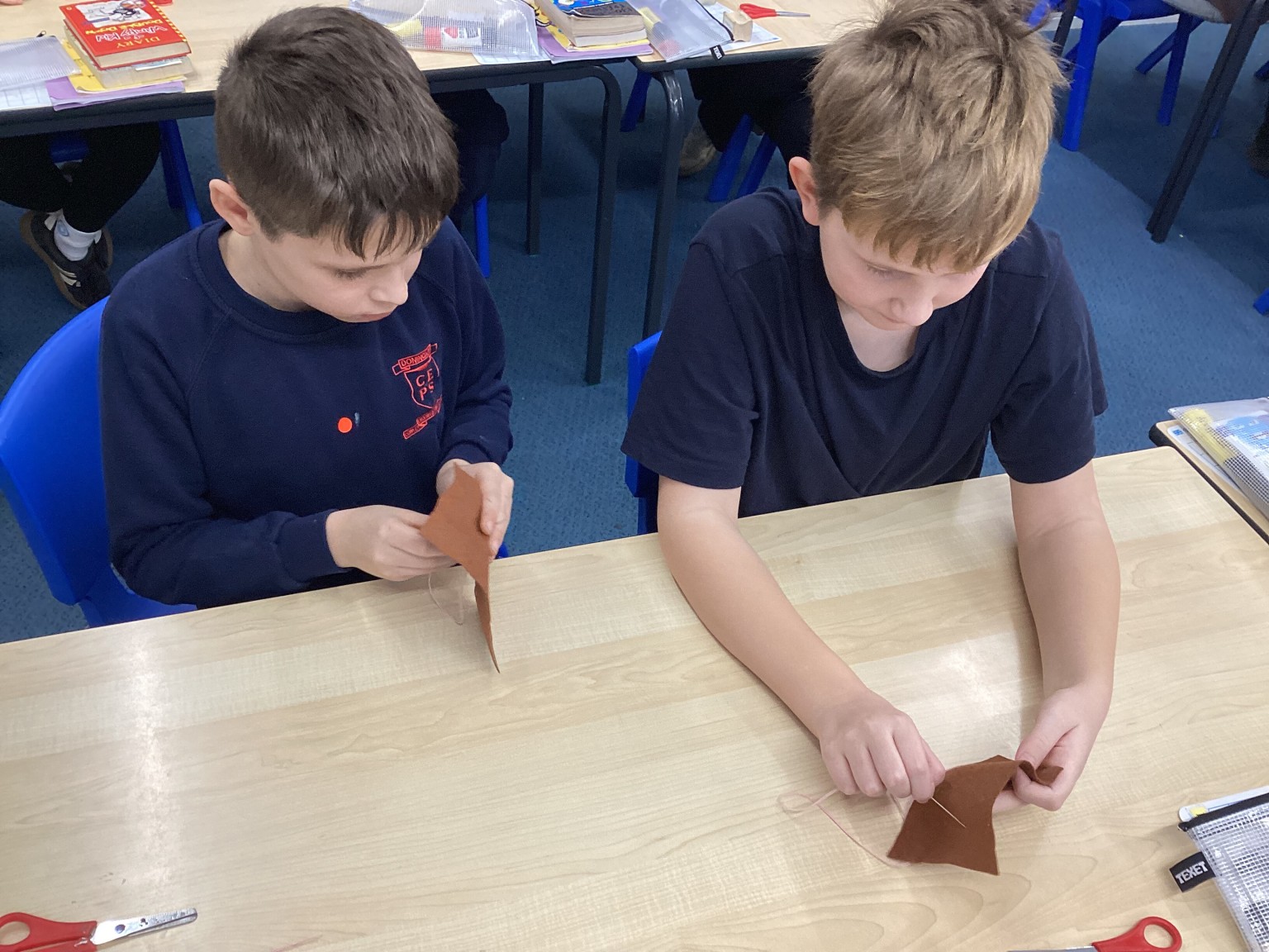 DT - We practised sewing techniques.