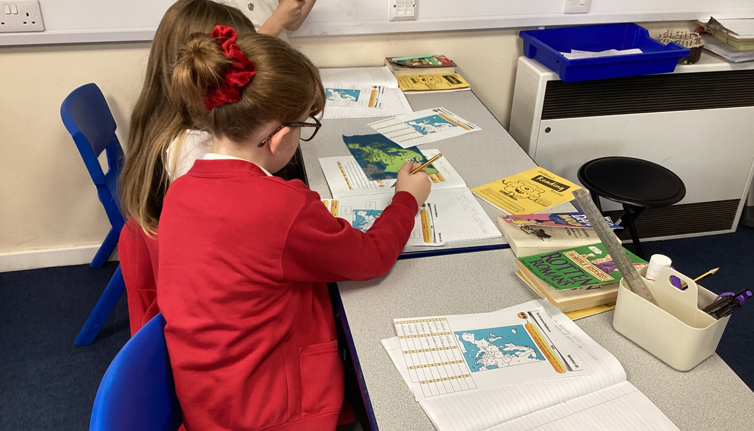 In geography, we are exploring Europe using maps