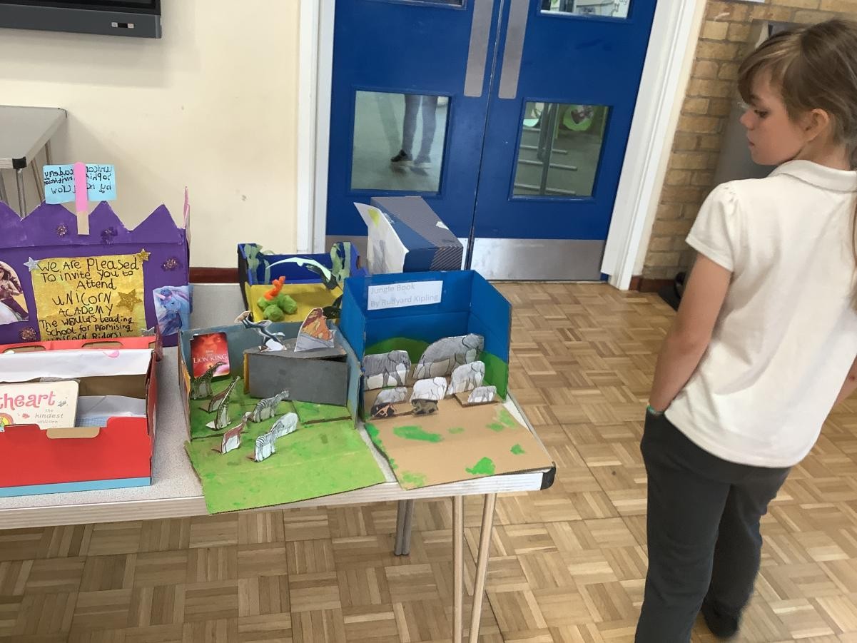 We spent the afternoon looking at all of the different 'Book in a Box' which were sent in for homework!