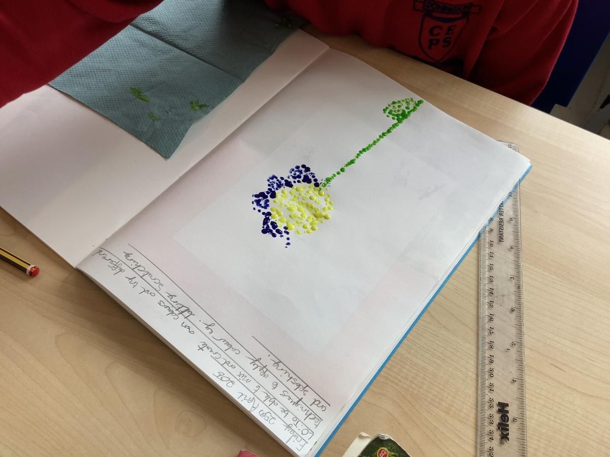 In Art we used pointillism to create flowers.