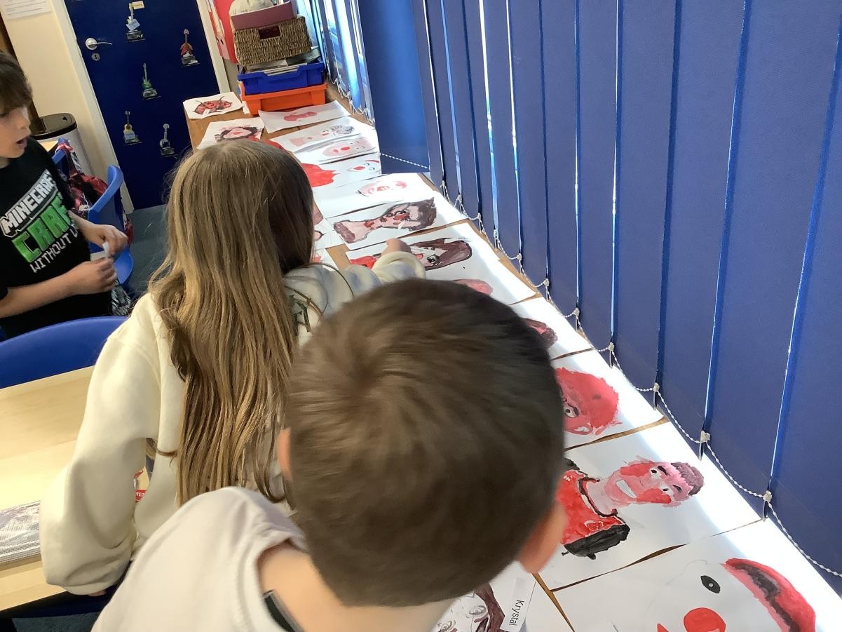 On Red Nose Day, we spent the afternoon looking at all of the self-portraits so that we could choose a winner for the art competition!