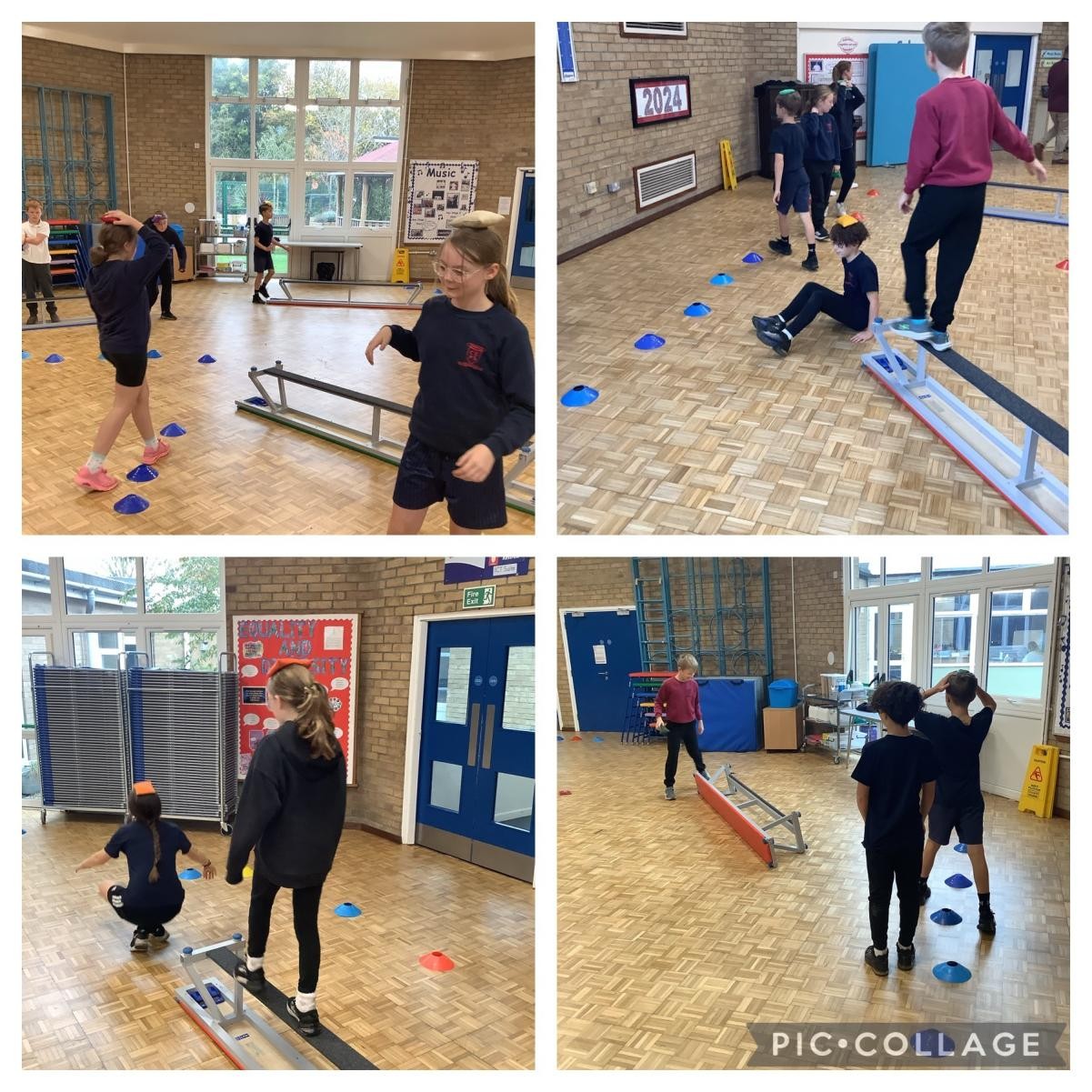 We practised balancing in our PE lessons.