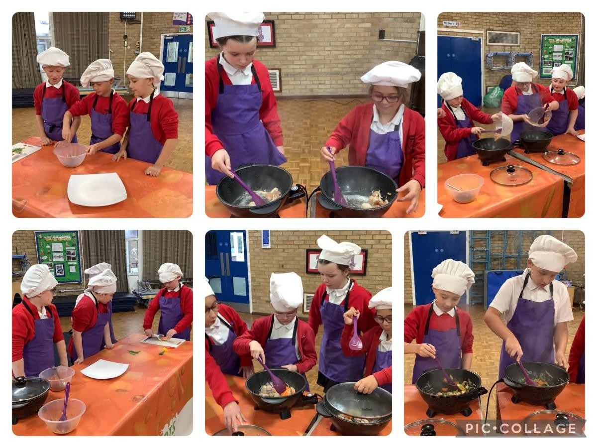 We enjoyed our roots to food day where we made Szechuan Chicken.