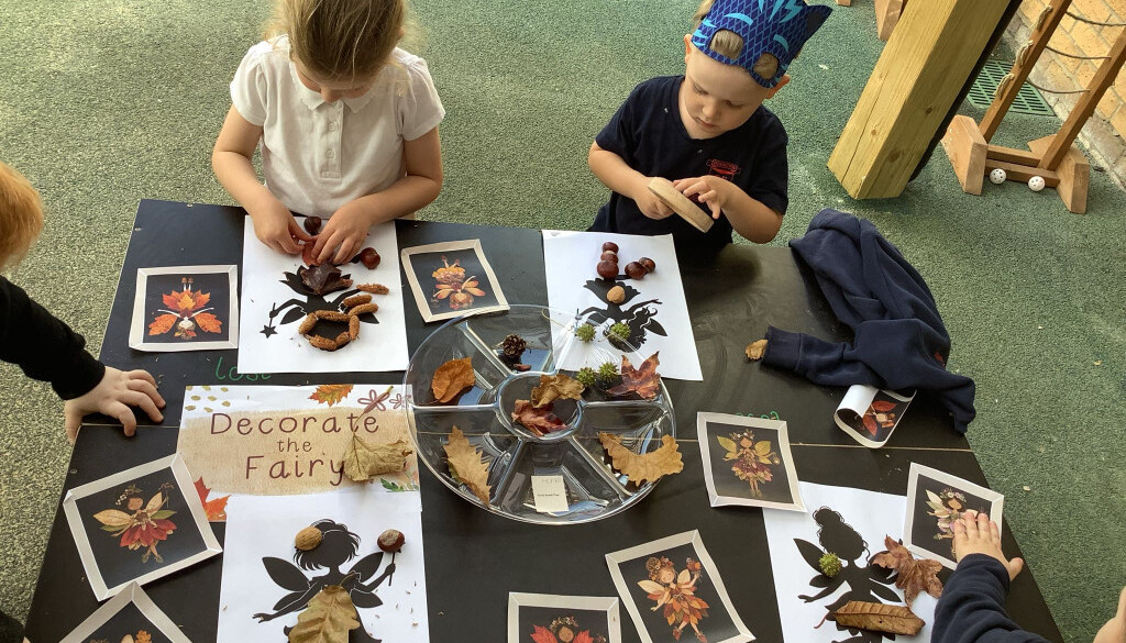 We used all the beautiful autumnal resources we collected to make nature fairies