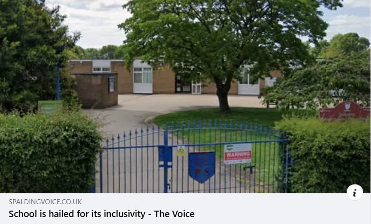 Spalding Voice article - 'School is hailed for its inclusivity'