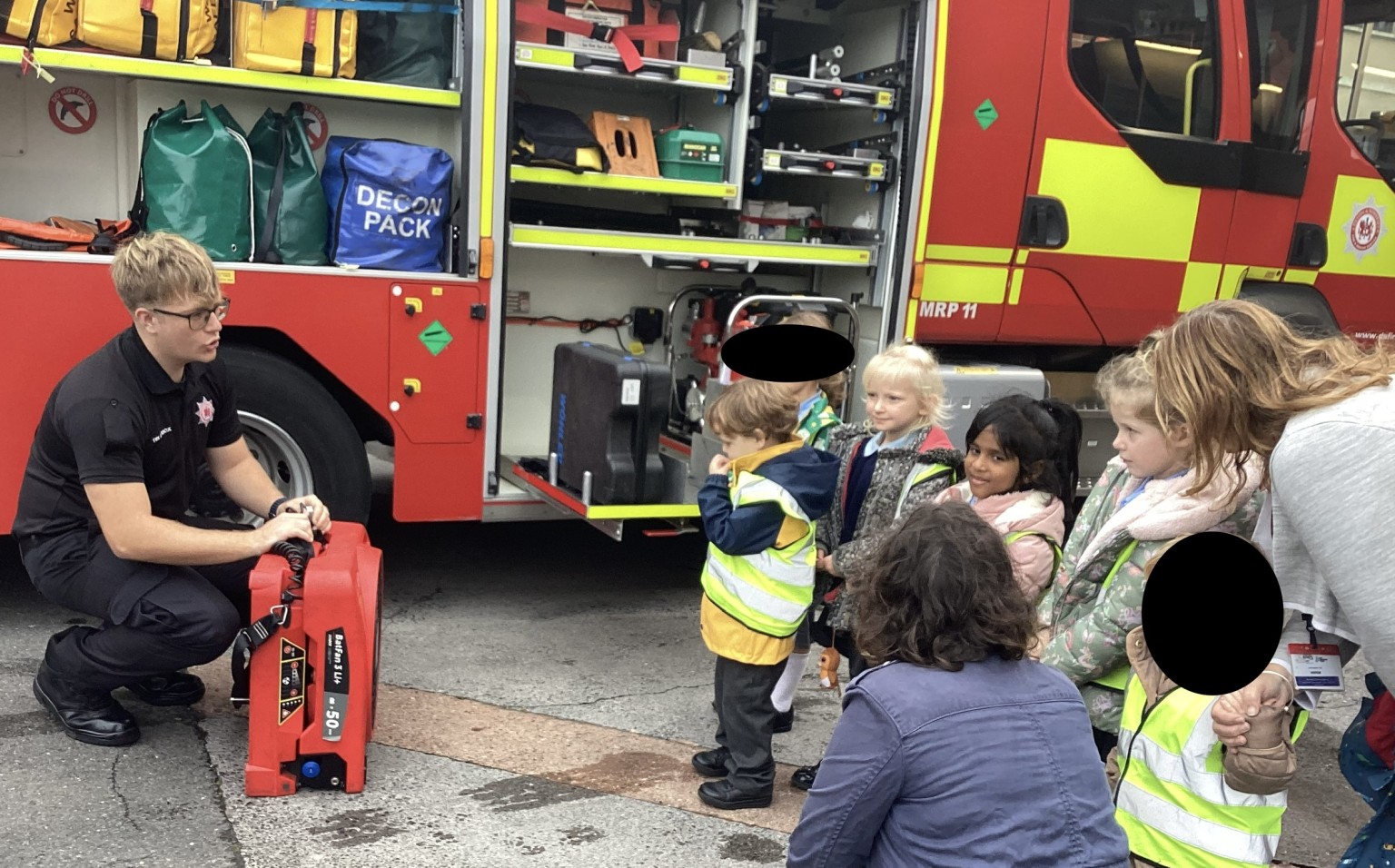 We got to feel how strong the fan they use to clear smoke is. 
