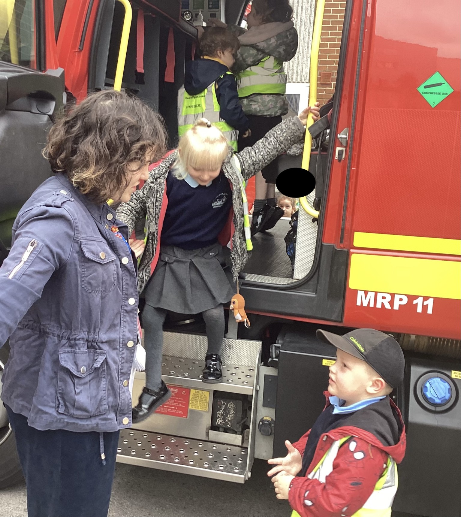 After exploring inside the engine we had to carefully climb down. 