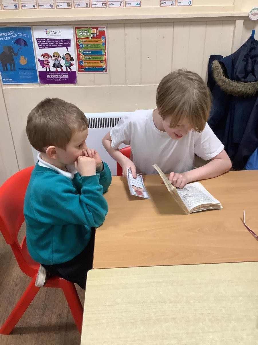 We enjoy sharing books with our Buddies from KS1 and EYFS classes.