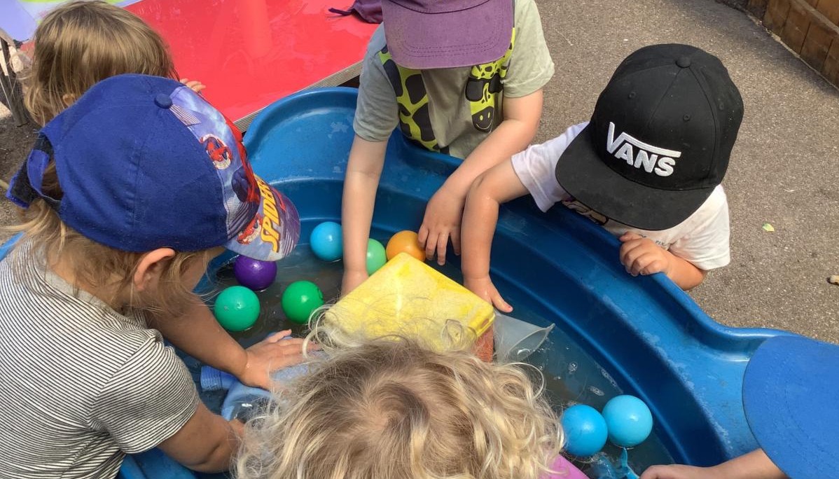 Children in tray 