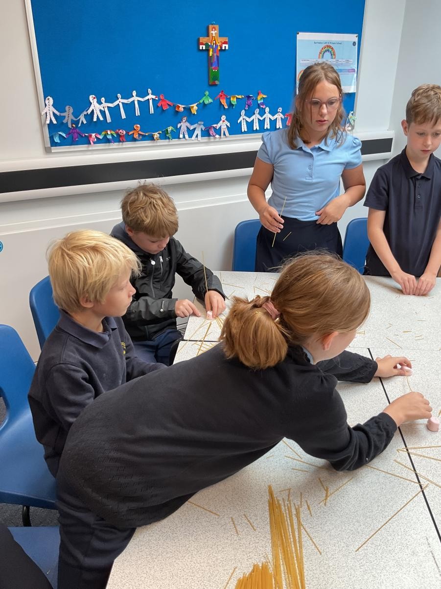We worked on one of our learning behaviours 'resilience' to build a strong tower from marshmallows and spaghetti pasta. 