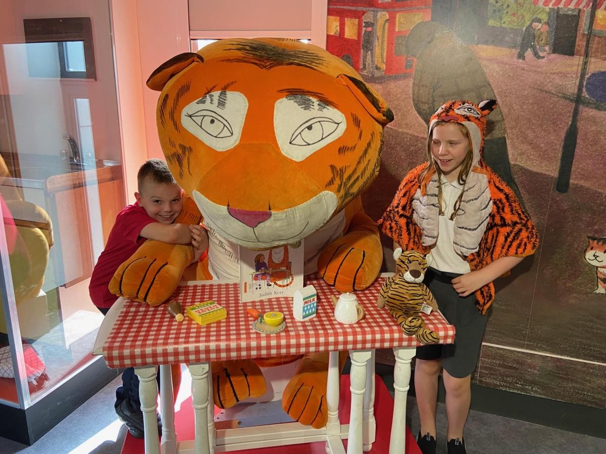 The children explored the  life of Judith Kerr and her early drawings and original books.