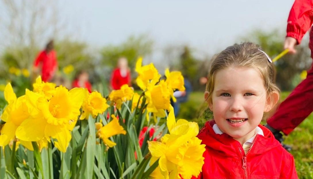 child with Daffodils