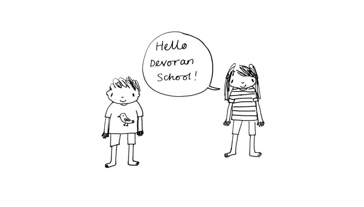 Drawing of two children 