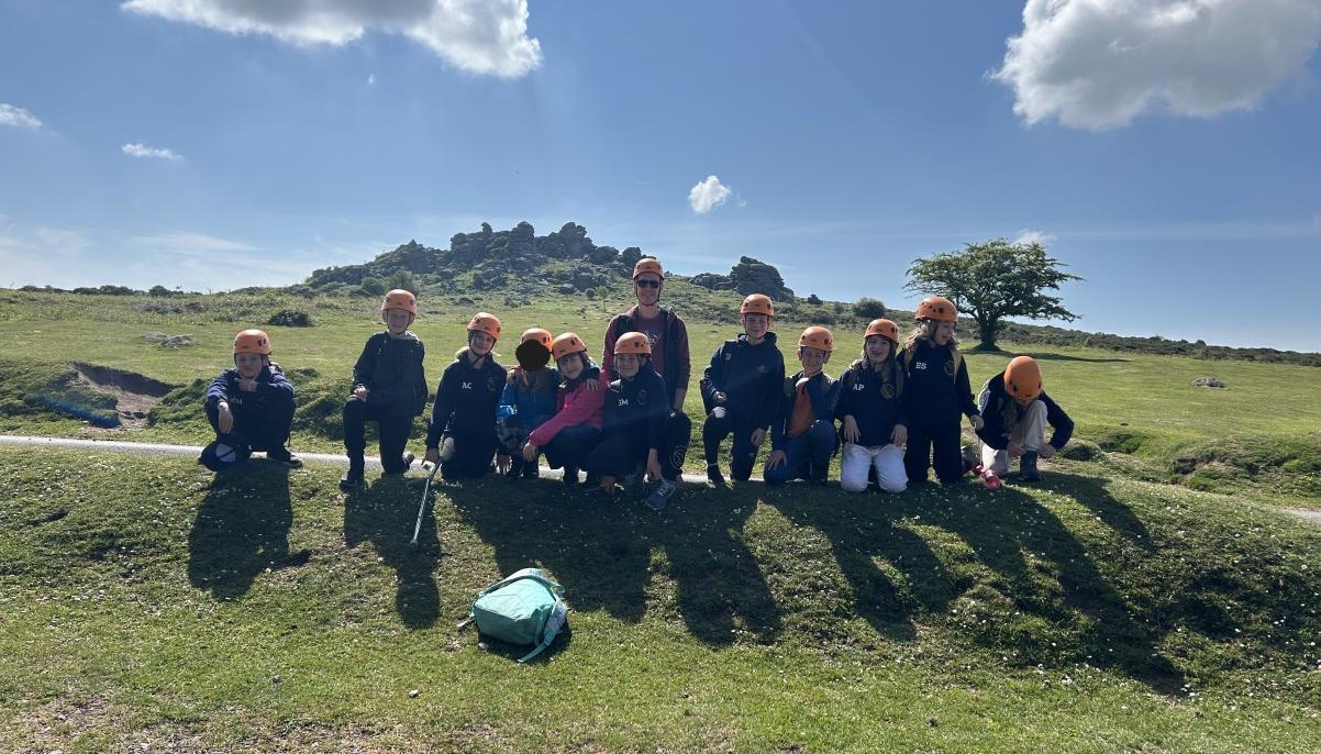 Group of children outdoors on a hill