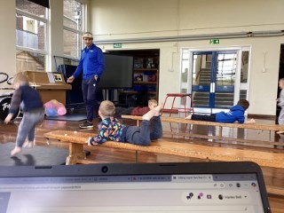 PE with Mr Luxa for our preschoolers