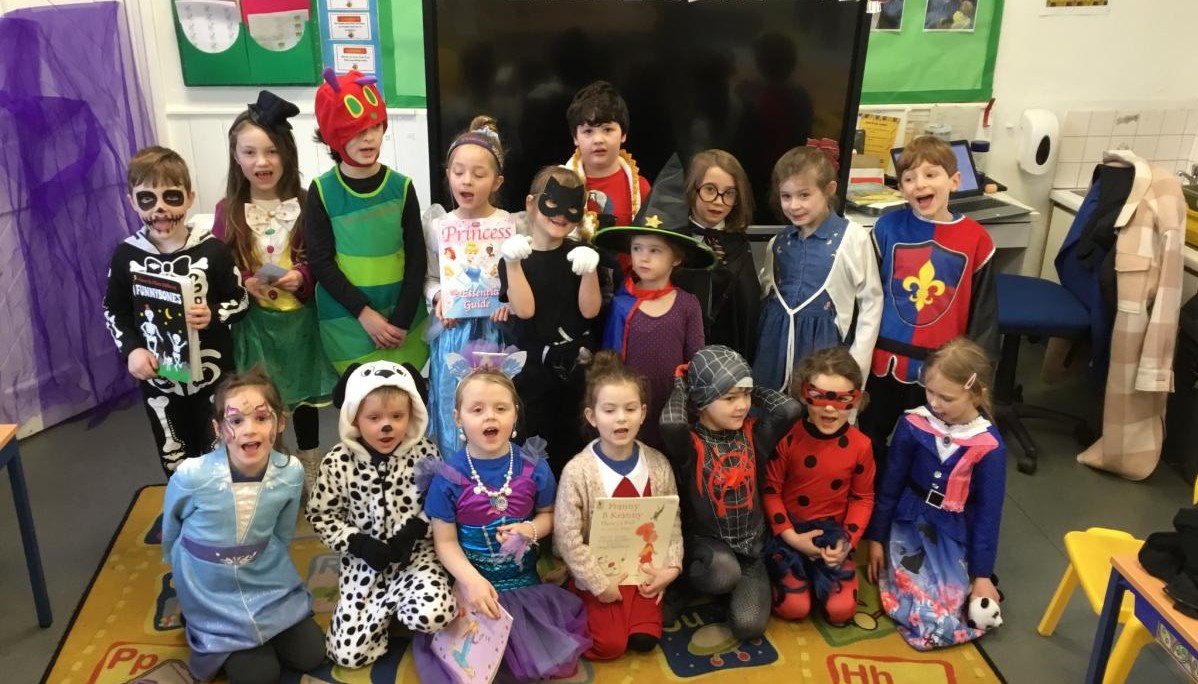 group of children dressed up in fancy dress