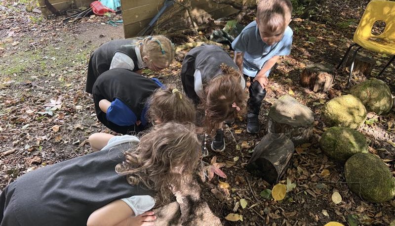 Our new Reception intake exploring the Forest area Sept 2025