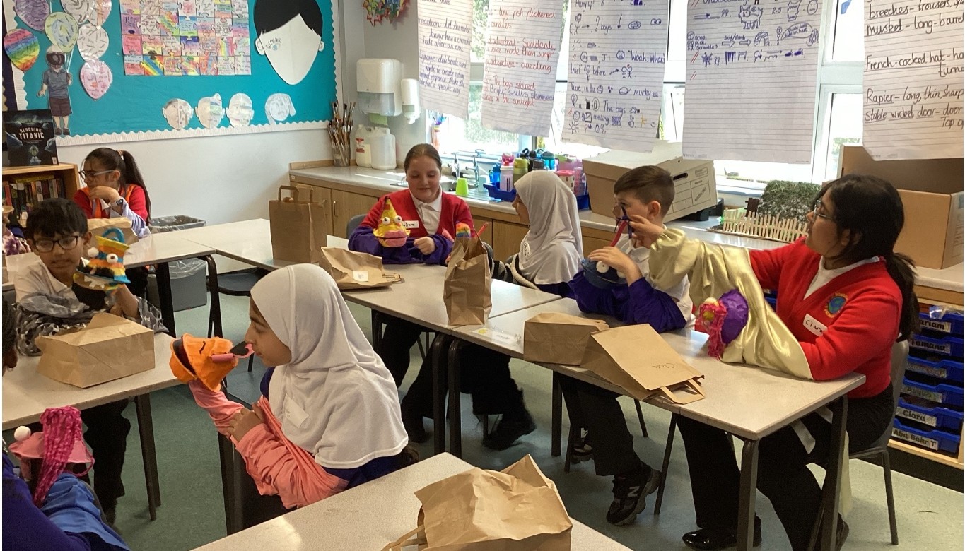 Practising our puppetry skills