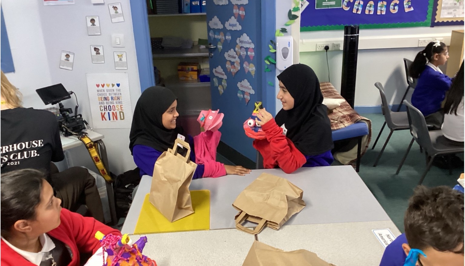 Practising our puppetry skills