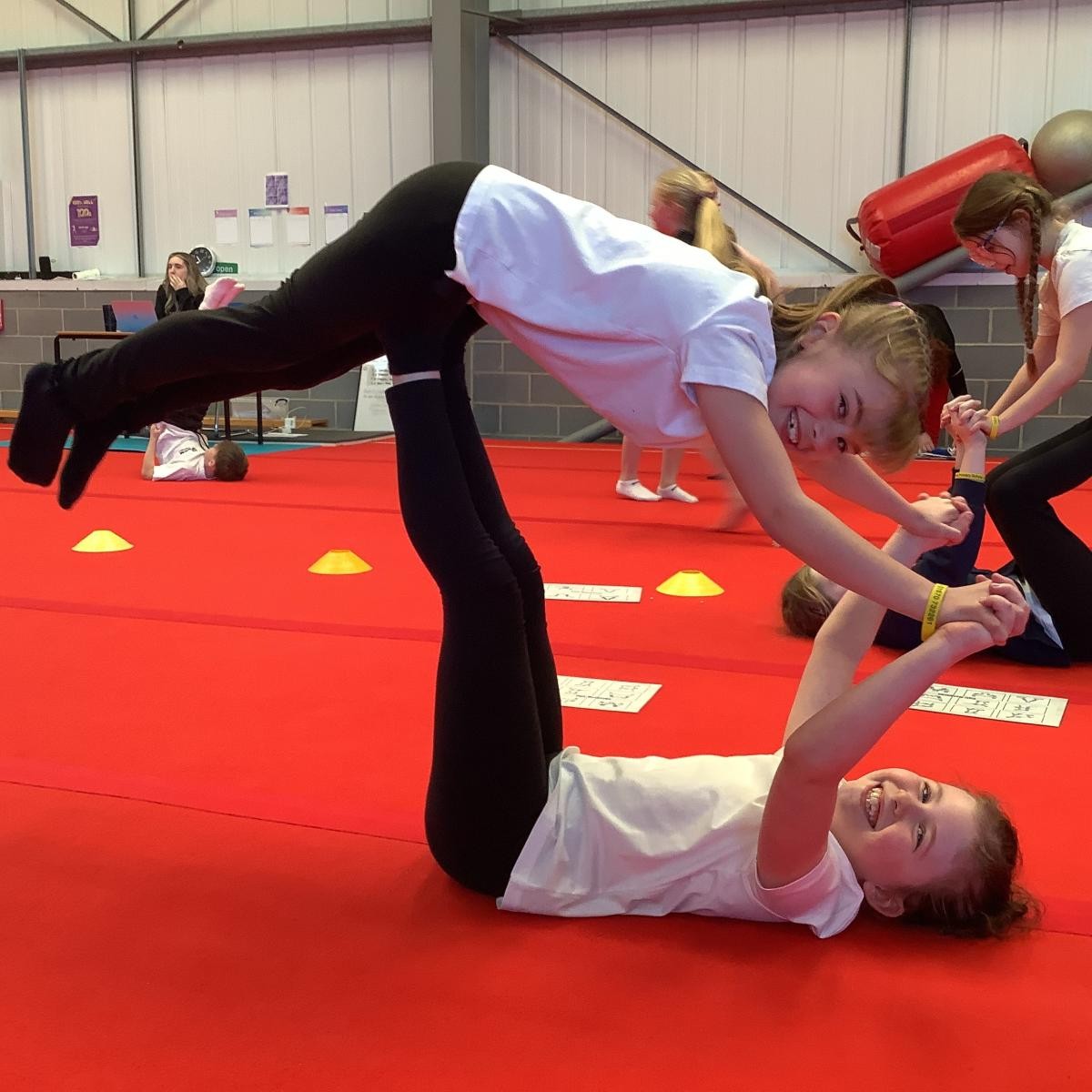 As well as performing their two routines, the children worked on partner balances...