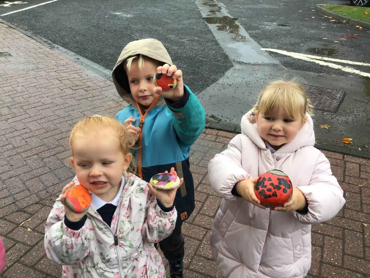This year we had decorated 'walking stones' to place in the school grounds and the local area.