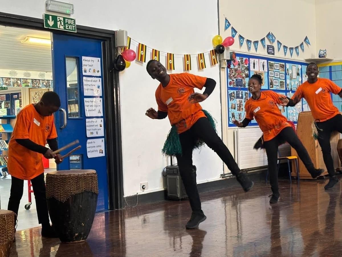 They started the day with a performance for the whole school