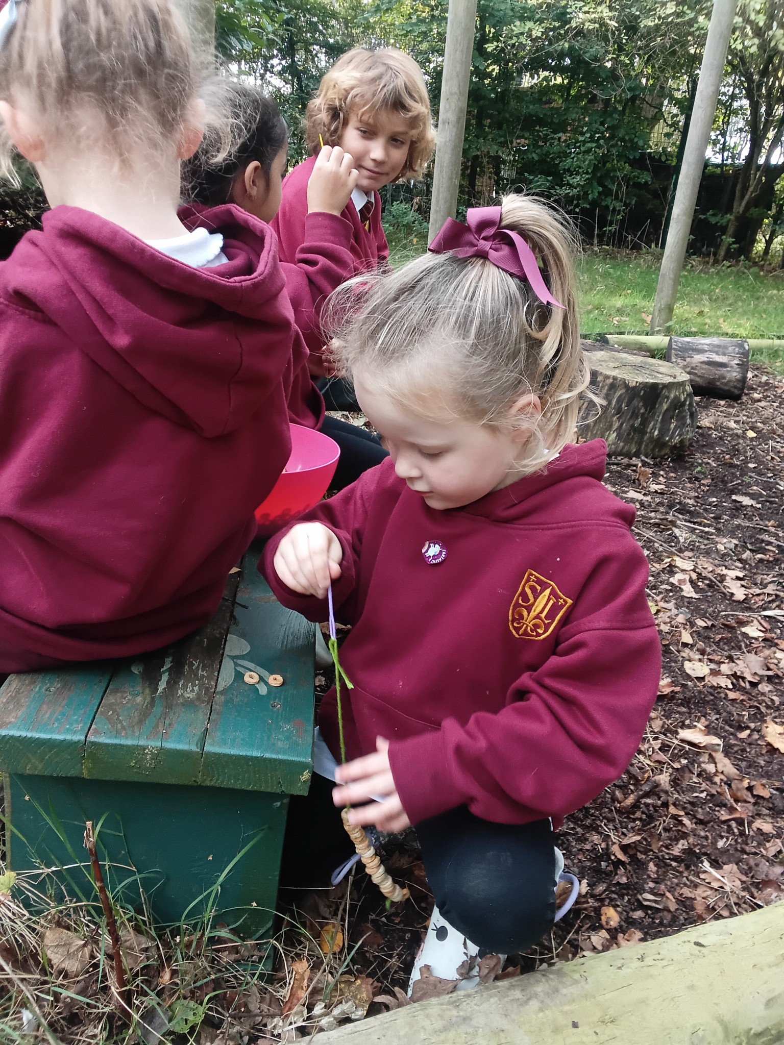 Threading in forest school