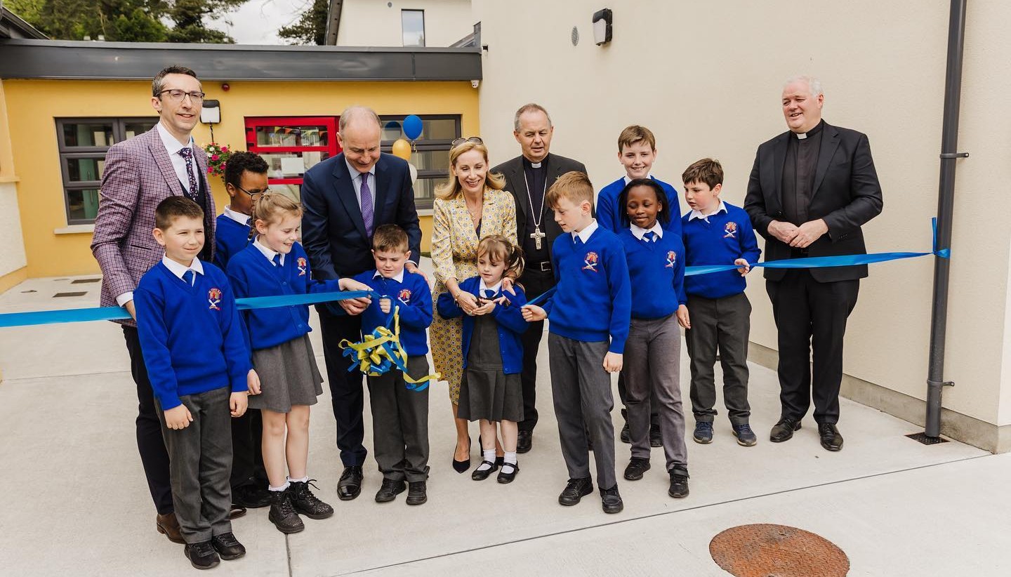 Officially opening our new extension with then Tánaiste, Mícheál Martin, former minister Josepha Madigan, Bishop Martin Hayes, and our Parish Priest Rev. Father Kevin Donohue.