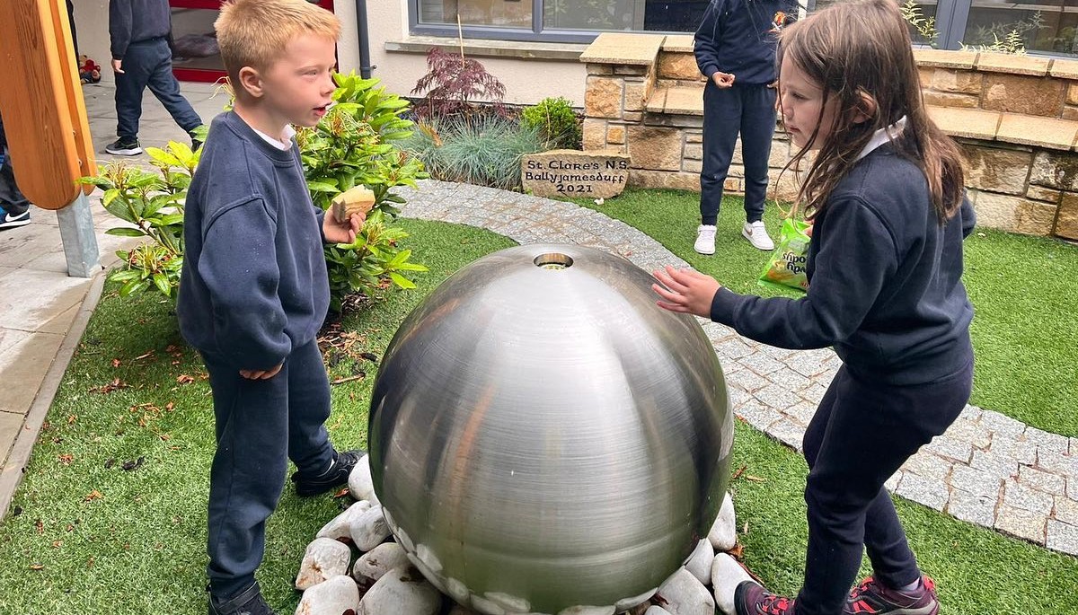 The Girls and Boys enjoying the Water Feature.