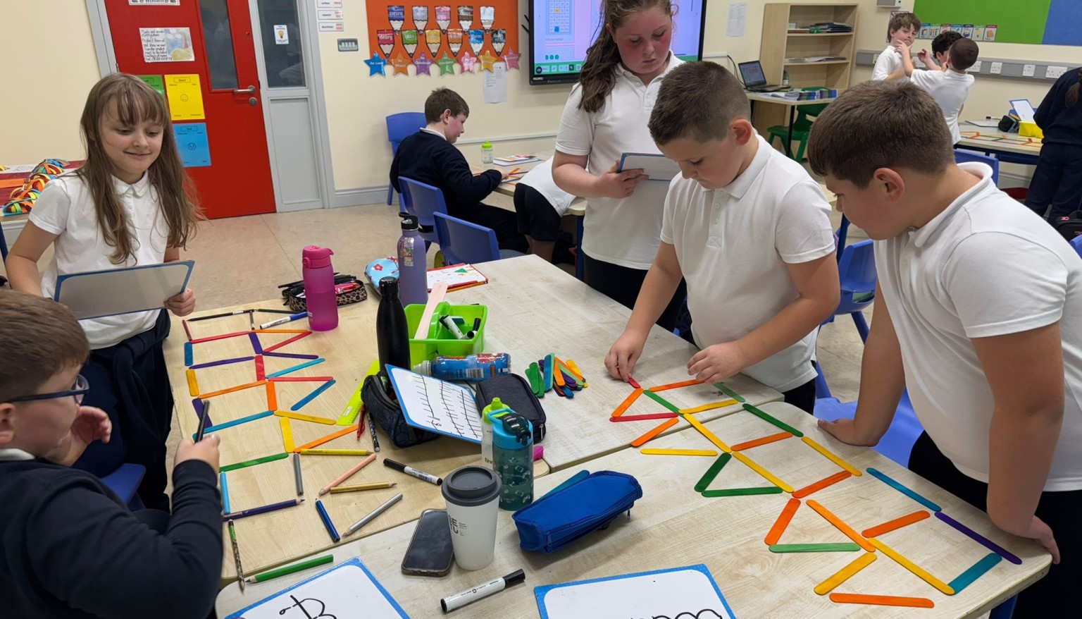 Busy at Maths in Ms. Reilly's 3rd Class.