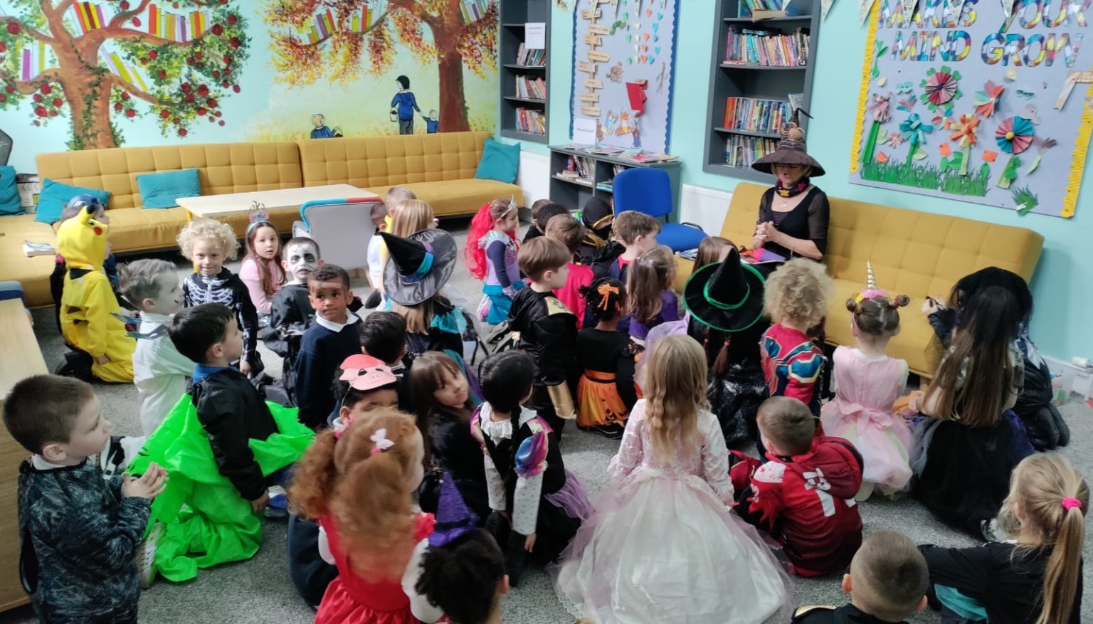 Junior Infants loved their Halloween Storytime in the Library.