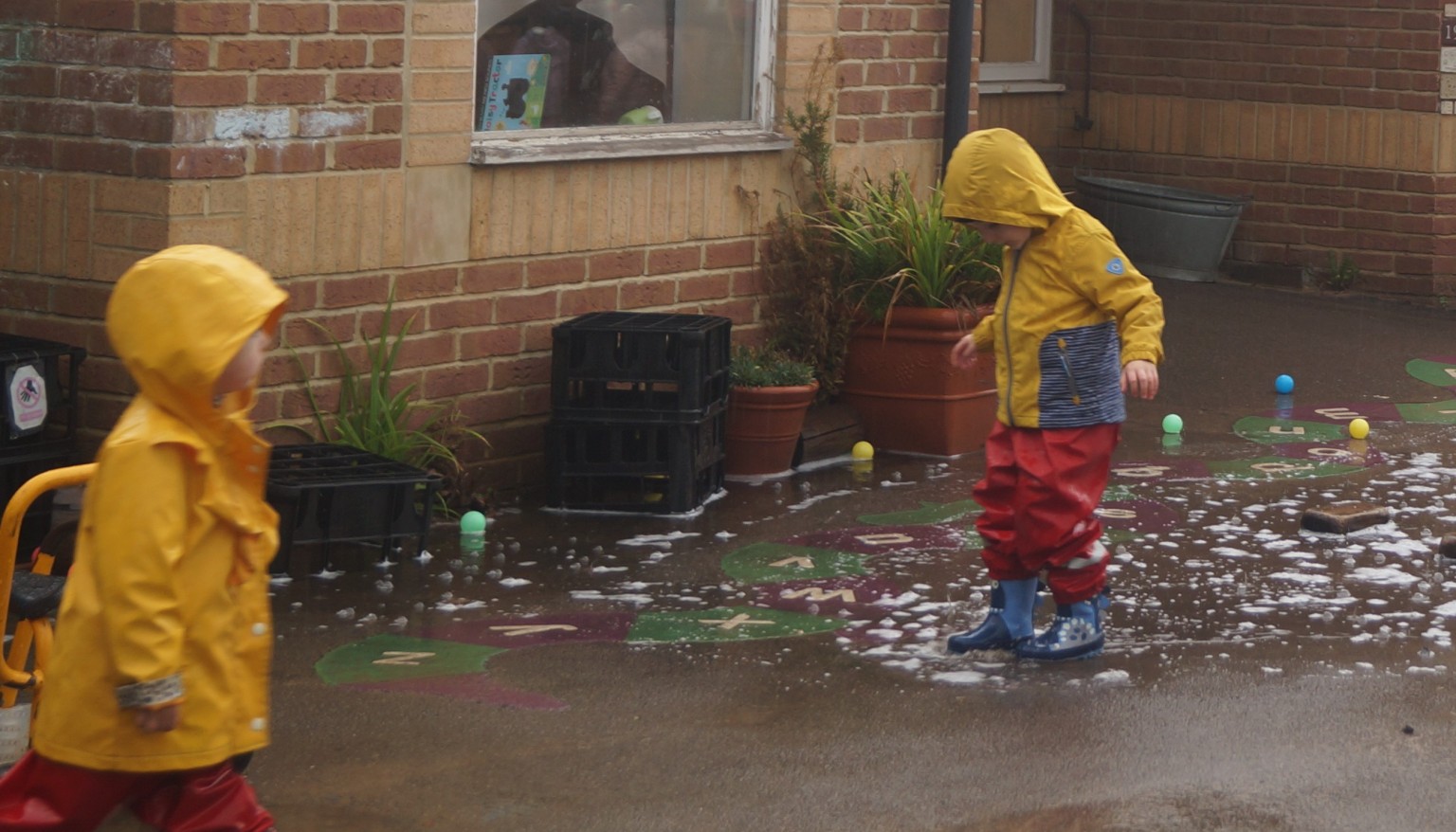 Jumping in puddles