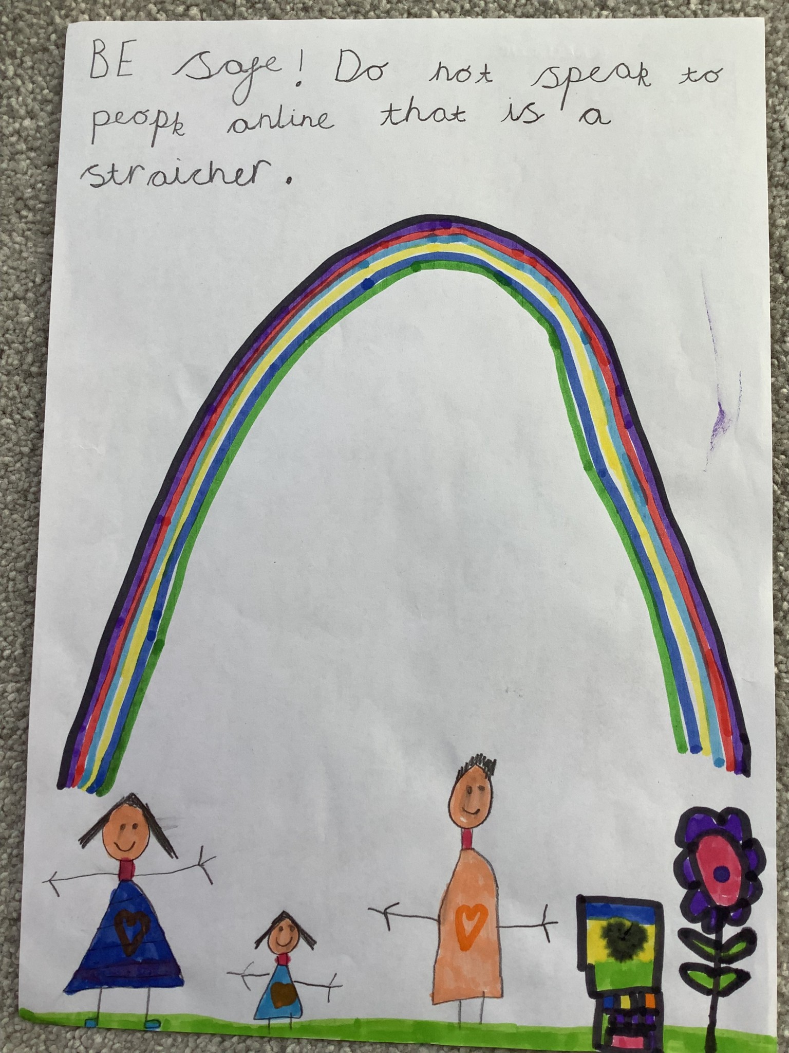 "Be safe, do not speak to people online that are strangers" - Genevieve Y1