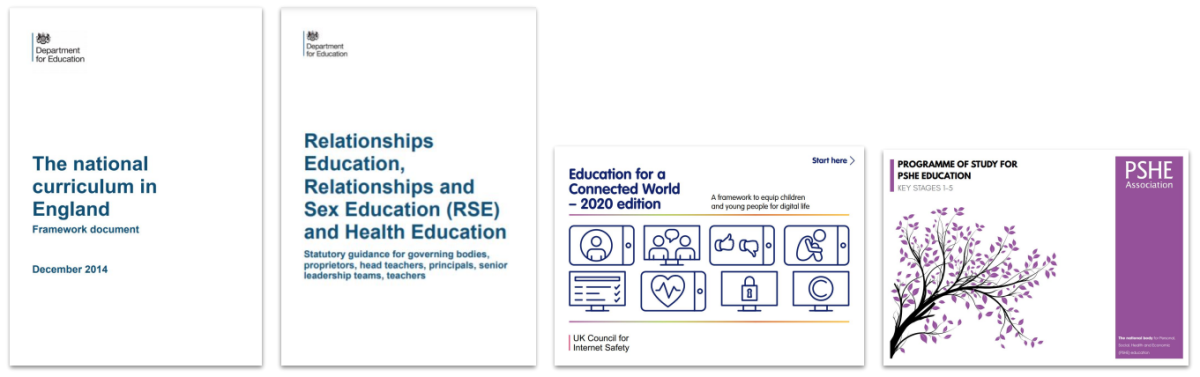 We cover the government’s Education for a connected world -2020 edition through our Computing, RSE and PSHE schemes of work. 