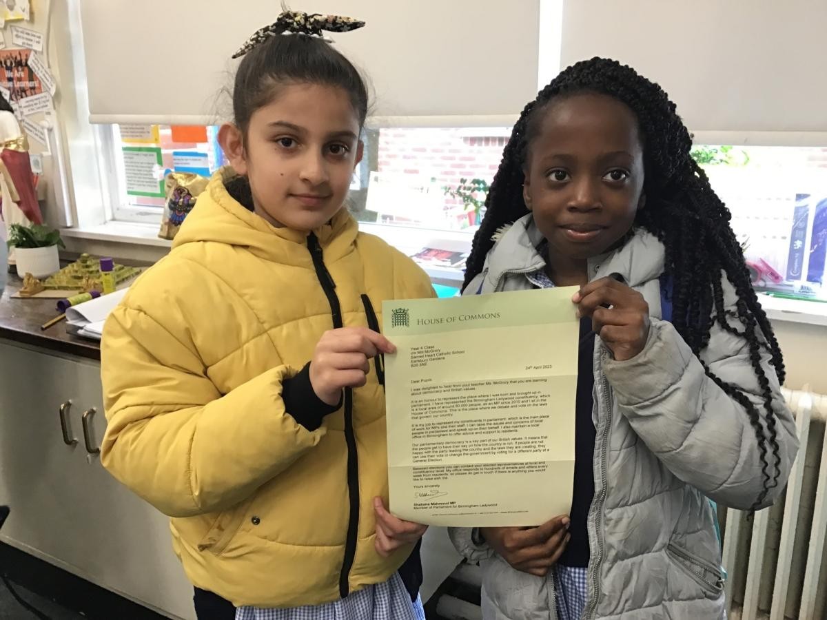 Year 4 learning about democracy. We were thrilled to receive this letter from our local MP 
@ShabanaMahmood