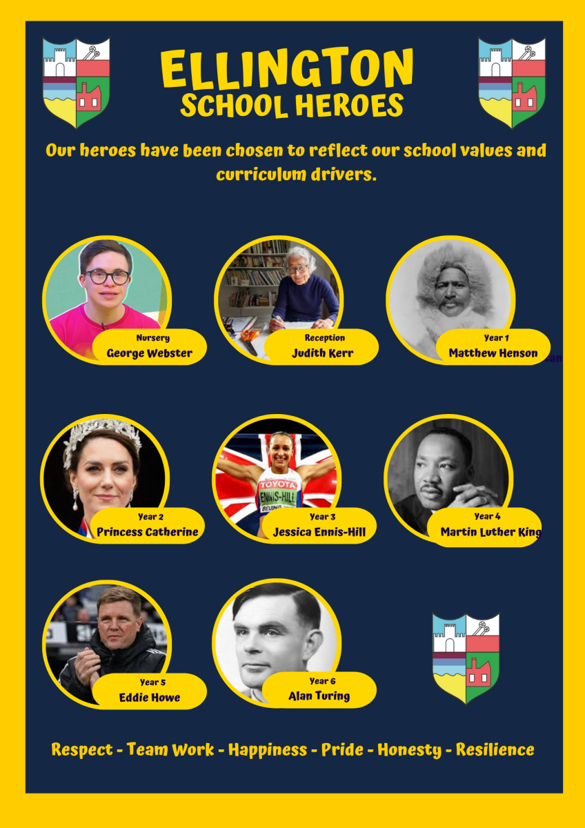 Ellington Primary School Class Heroes Page.