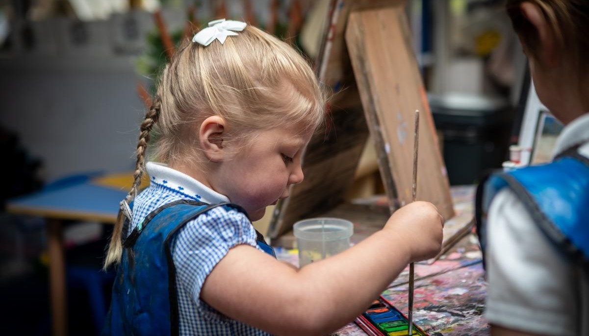 Child painting
