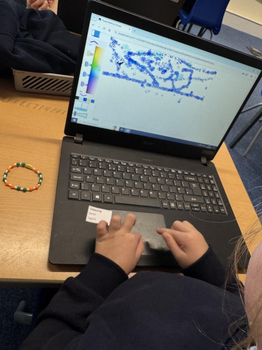 Pupil on laptop
