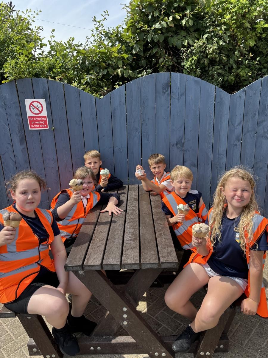 A well earned ice cream after a long litter picking walk to Cresswell.