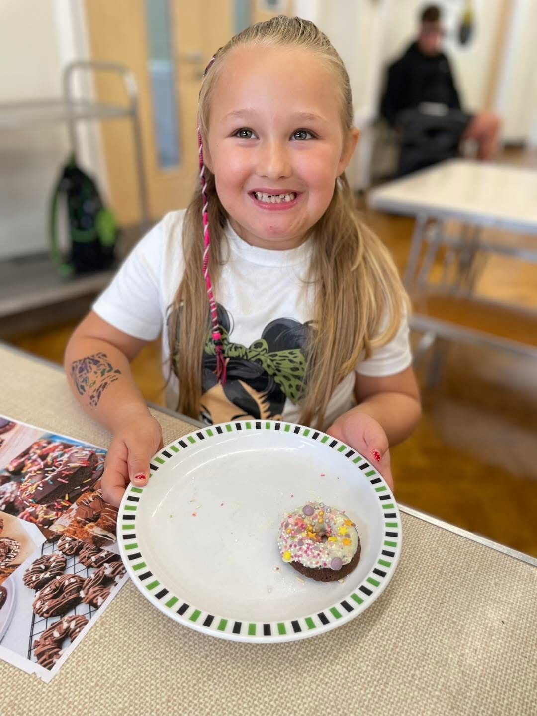 Enjoying a donut
