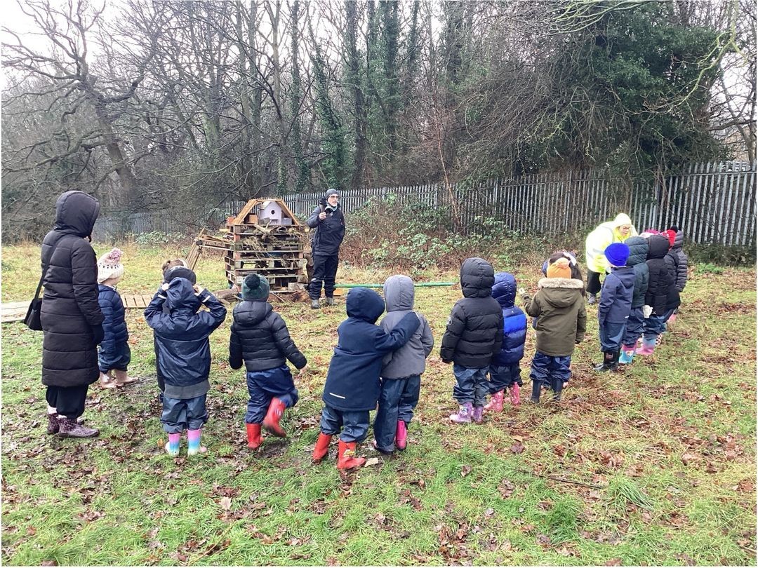 Listening to instructions on how to make our bug hotel
