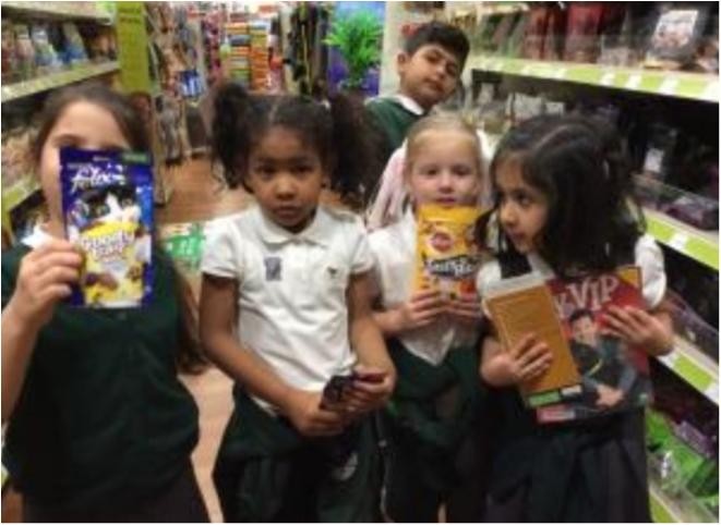 Look at what we have bought at the pet shop.