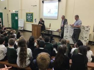 The local councillors sharing their roles with the children